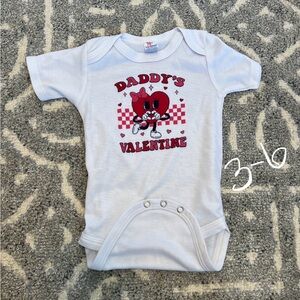 Daddy's Valentine White Baby Onesie